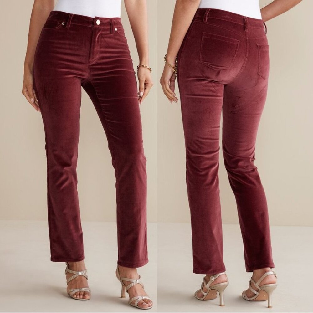 New! Velveteen Stretch Jeans by Soft Surroundings 18W 20W Cabernet Blakely Pants